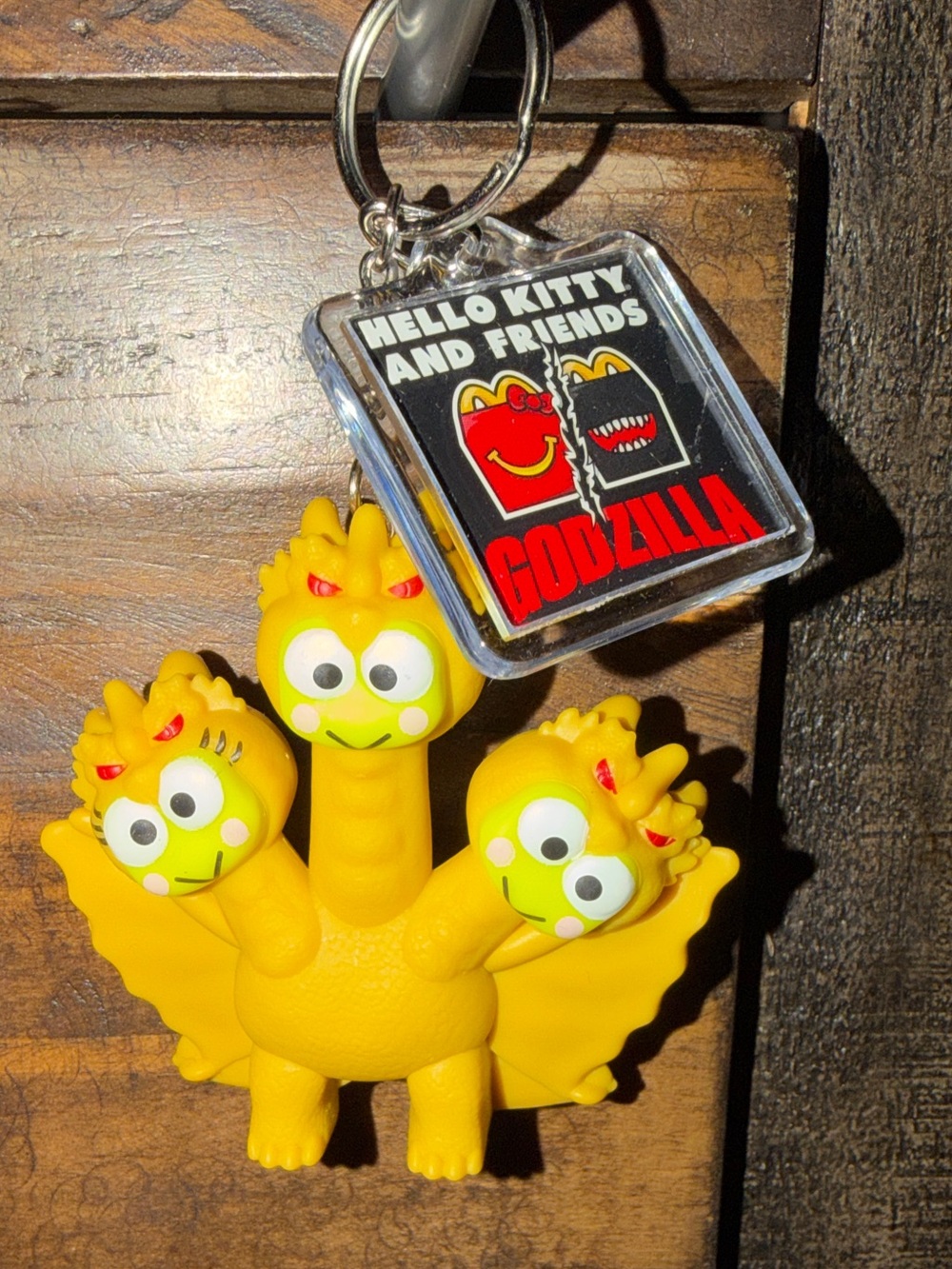 McDonald's Godzilla Sanrio colab (customized and made into a keychain)